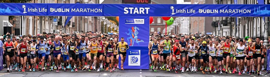 Dublin Marathon runners at the start line – Bodyfirst Nutrition marathon tips
