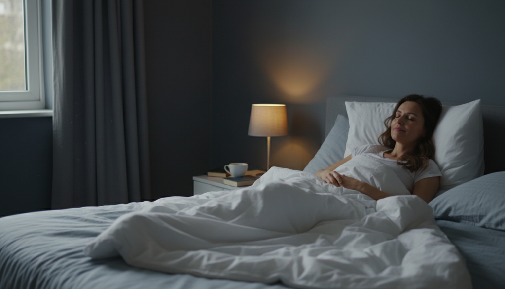 woman lying in bed after a good nights sleep